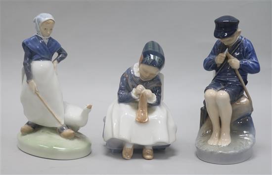 Three Royal Copenhagen figures,